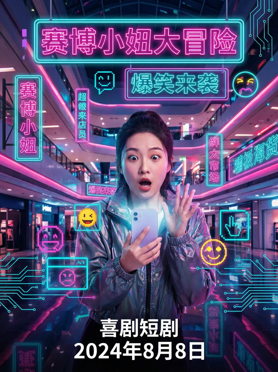 食梦者真人版 搞笑喜剧短剧 - 赛博小妞大冒险海报